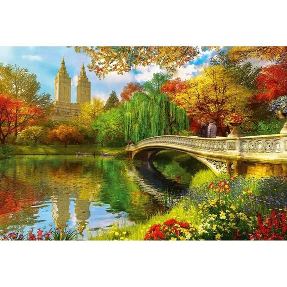 Premium Puzzles Bow Bridge Central Park 1000 pc Jigsaw Puzzle, GUC - Picture 1 of 10